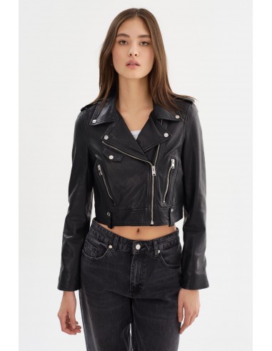 CIARA | Veste motard courte en cuir soldes