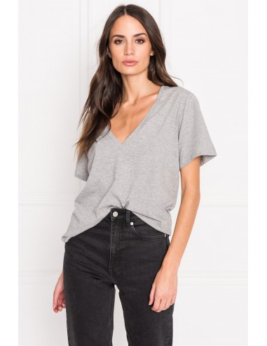 CECILIA T-shirt décolleté plongeant gris de votre