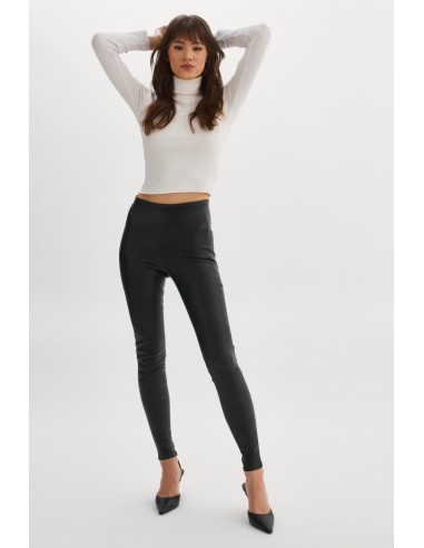 ANI | Legging taille haute en cuir noir Les êtres humains sont 