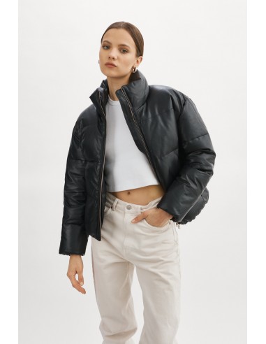 IRIS Leather Puffer Jacket commande en ligne