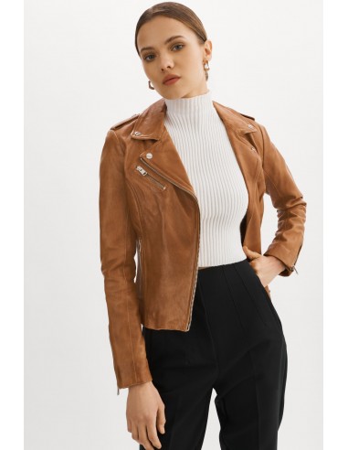 HARPER | Fitted Leather Biker Jacket Comparez plus de prix