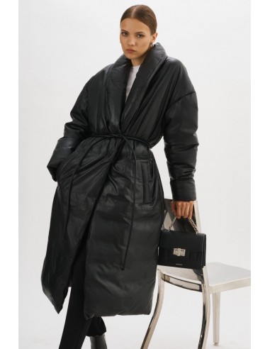 CATALINA | Oversized Leather Blanket Coat pas cher