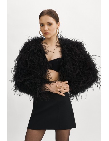 HALLIE | Ostrich Feather Jacket en linge