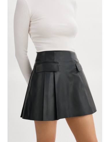 RHONDA | Leather Pleated Mini Skirt En savoir plus