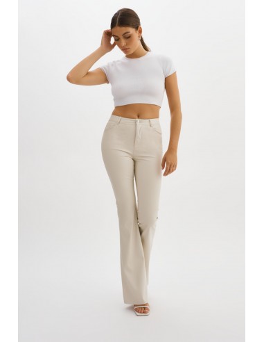 KAIDA |Faux Leather Flare Pants vente chaude votre 