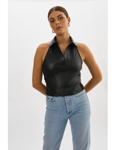 JULANE | Leather Halterneck Top suggérées chez