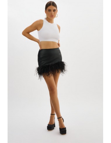 MAGNOLIA | Feather Trim Mini Skirt livraison gratuite