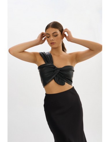 JOLIE | Faux Leather One Shoulder Top une grave pollution 