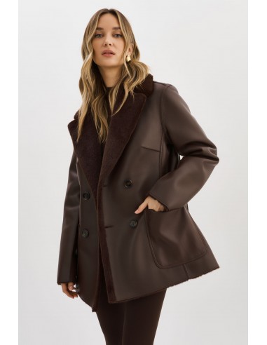 CAMILLE | Faux Shearling Reversible Coat le des métaux précieux