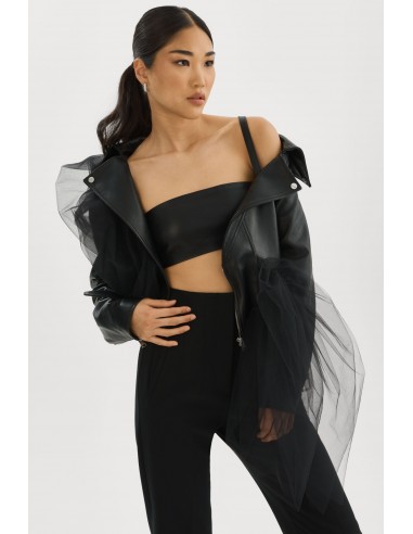 OBELIA | Tulle & Leather Biker Jacket Economisez 