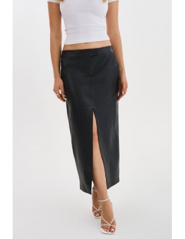 ABIA | Low Waist Leather Maxi Skirt l'achat 