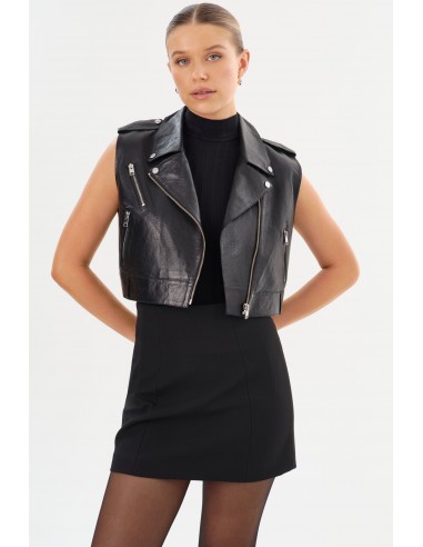 AMALIA | Leather Biker Vest Par le système avancé 