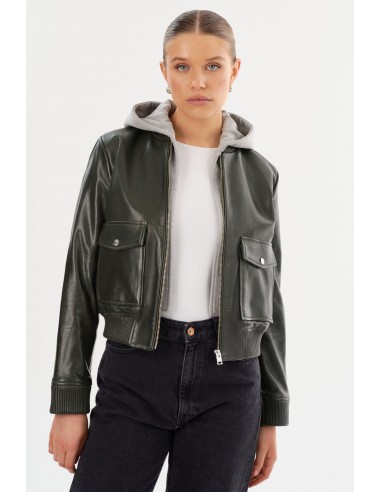 CANDACE | Leather Bomber Jacket meilleur choix