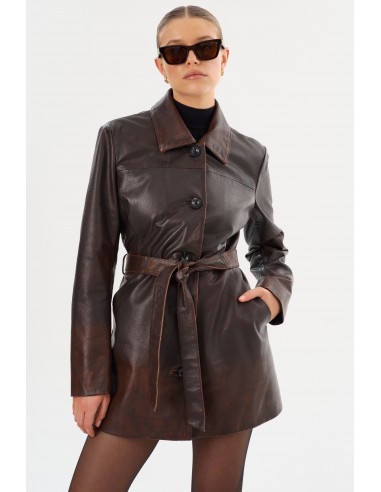 MARLOWE | Leather Trench Coat en ligne des produits 