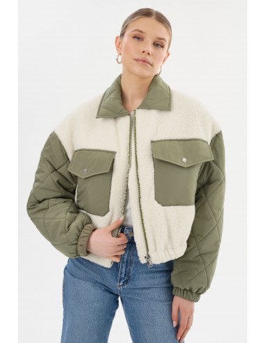 PEYTON | Mixed Media Bomber Jacket suggérées chez