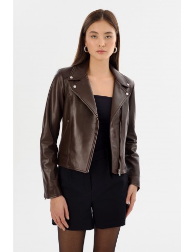 KELSEY | Leather Biker Jacket Paris Déstockage Promo