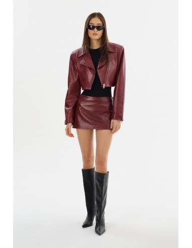 THALIA | Leather Mini Skirt soldes